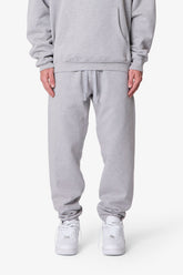 Heavy Basic Sweatpants - Marled Grey