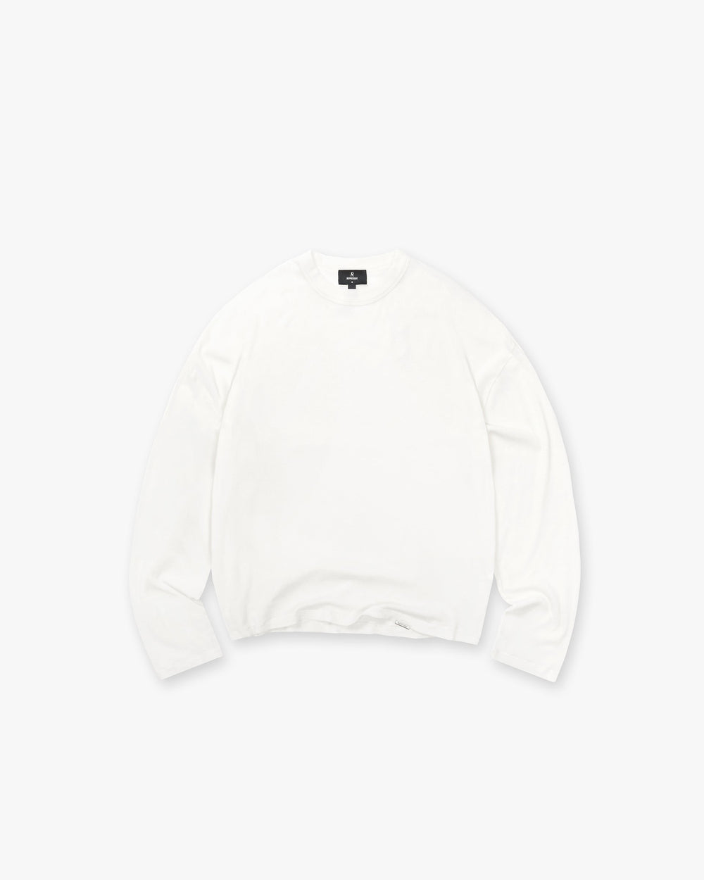 Initial Sheer Rib Long Sleeve T-Shirt - Flat White