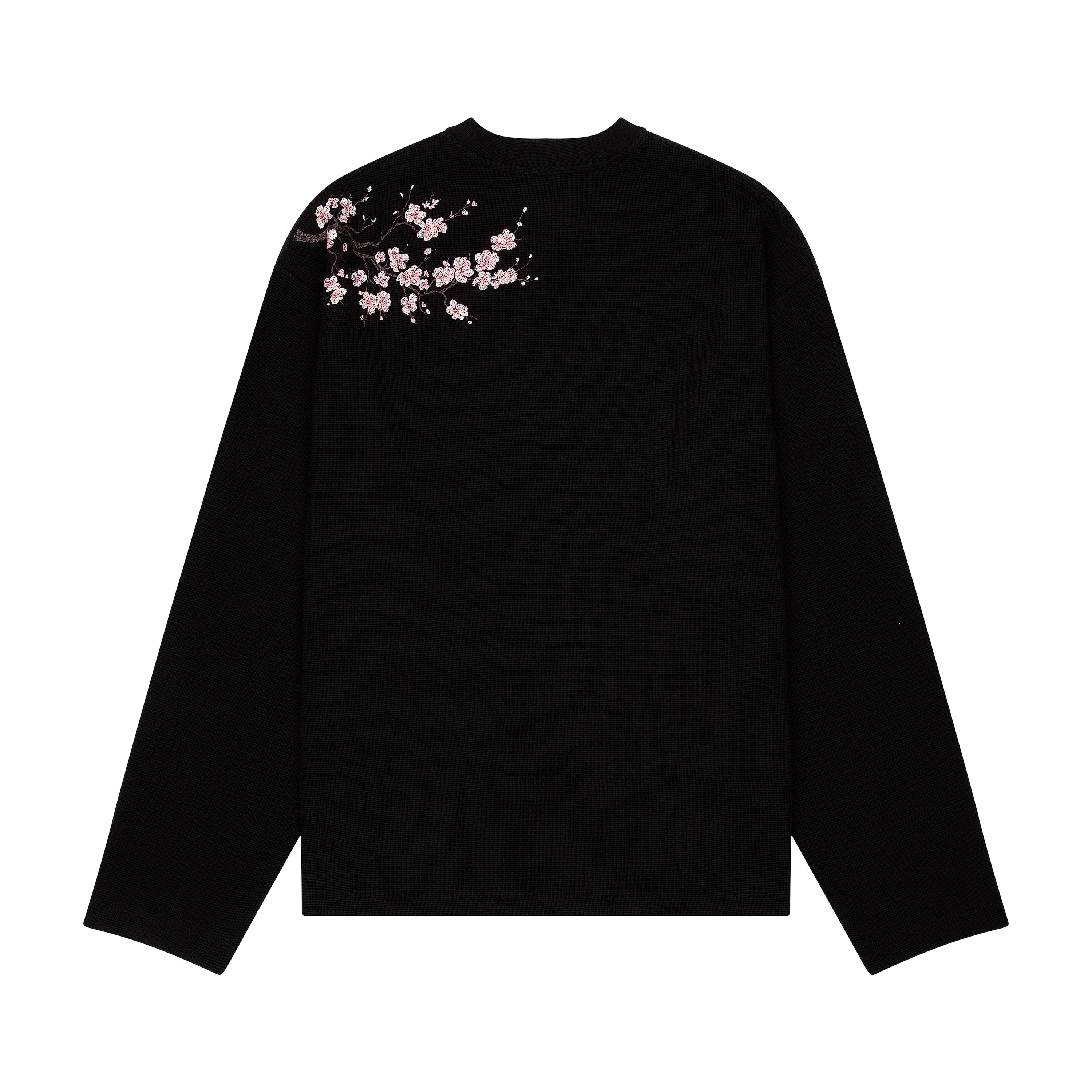 "blossom" waffle Longsleeve black