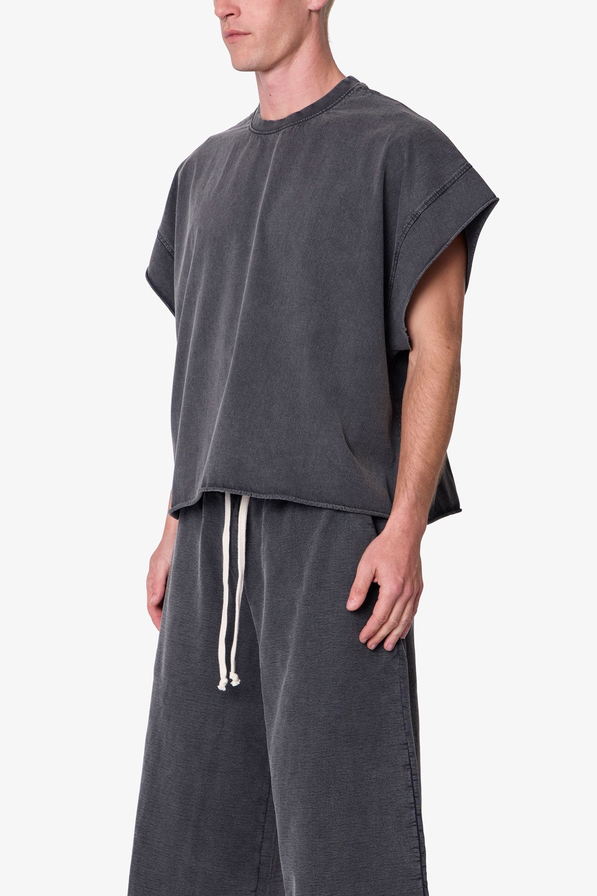 Cut Off Tee - Washed Black