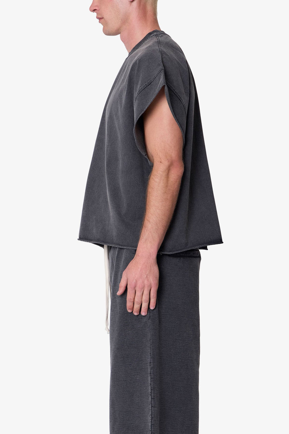 Cut Off Tee - Washed Black