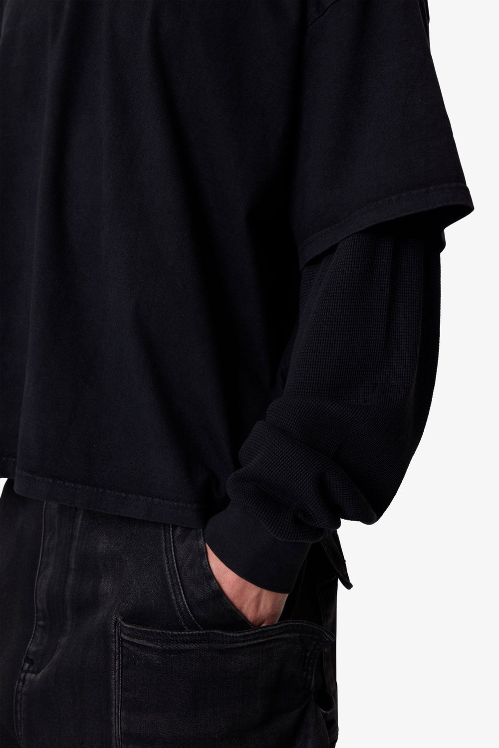 Layered Thermal L/S Tee - Vintage Black