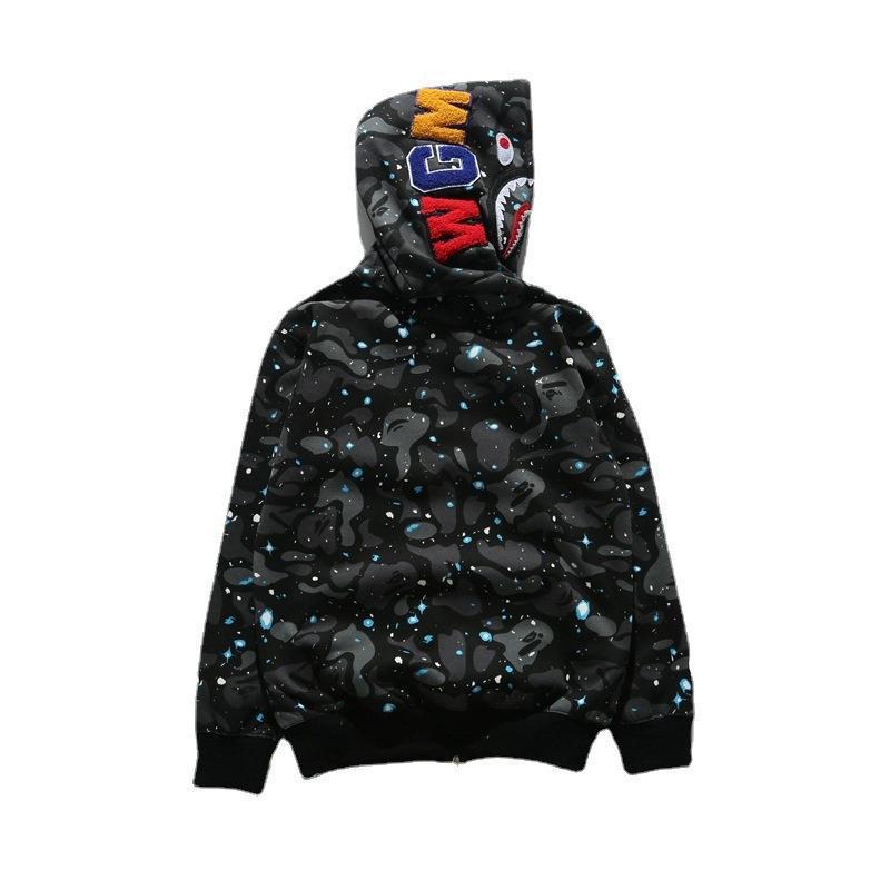 BAPE  Fall Winter  Shark Space Galaxy Camo Full‑Zip Hoodie