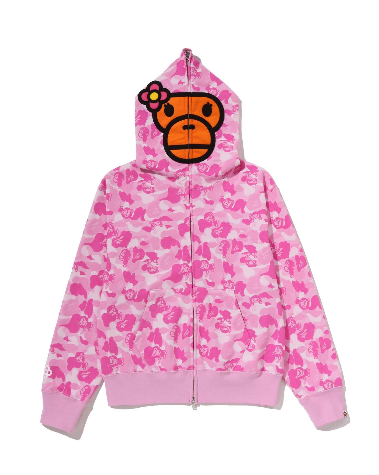 BAPE Fall Winter Baby Milo Pink Camo Full‑Zip Hoodie