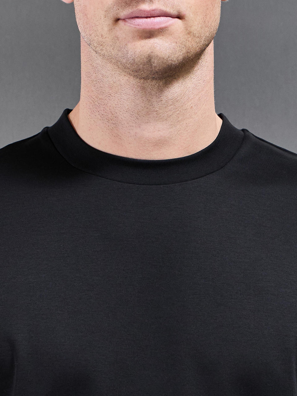 Relaxed Mercerised Interlock T-Shirt in Black
