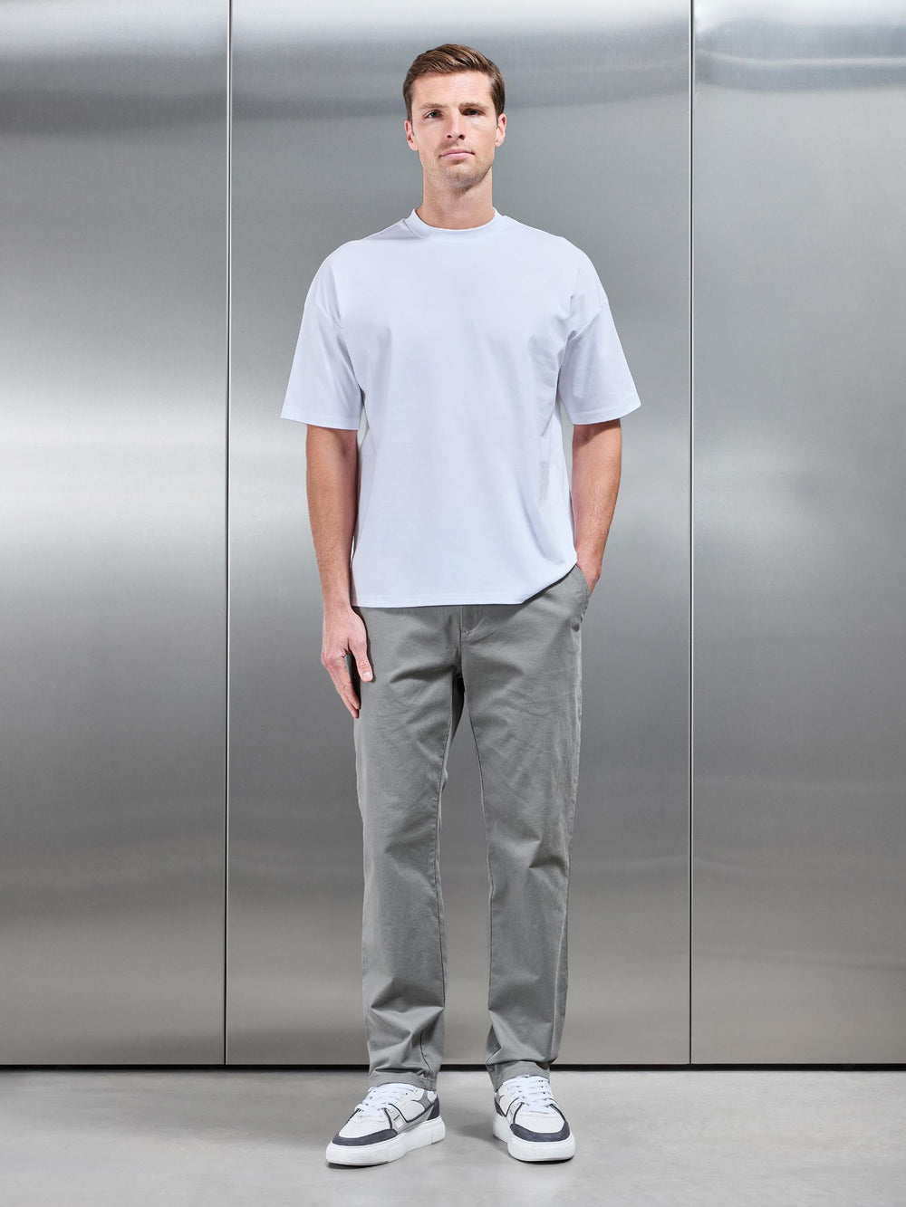 Relaxed Mercerised Interlock T-Shirt in White