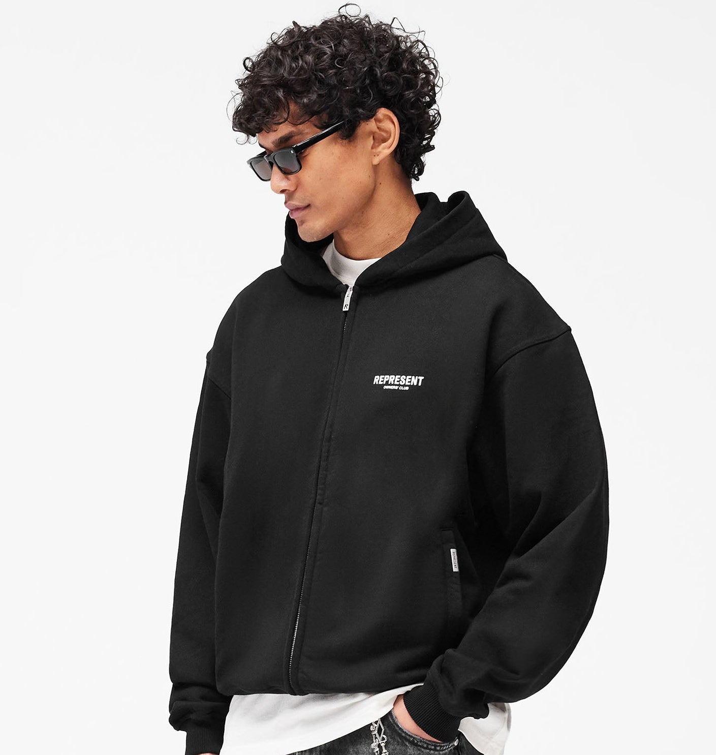 Represent Owners Club Zip Hoodie - Black