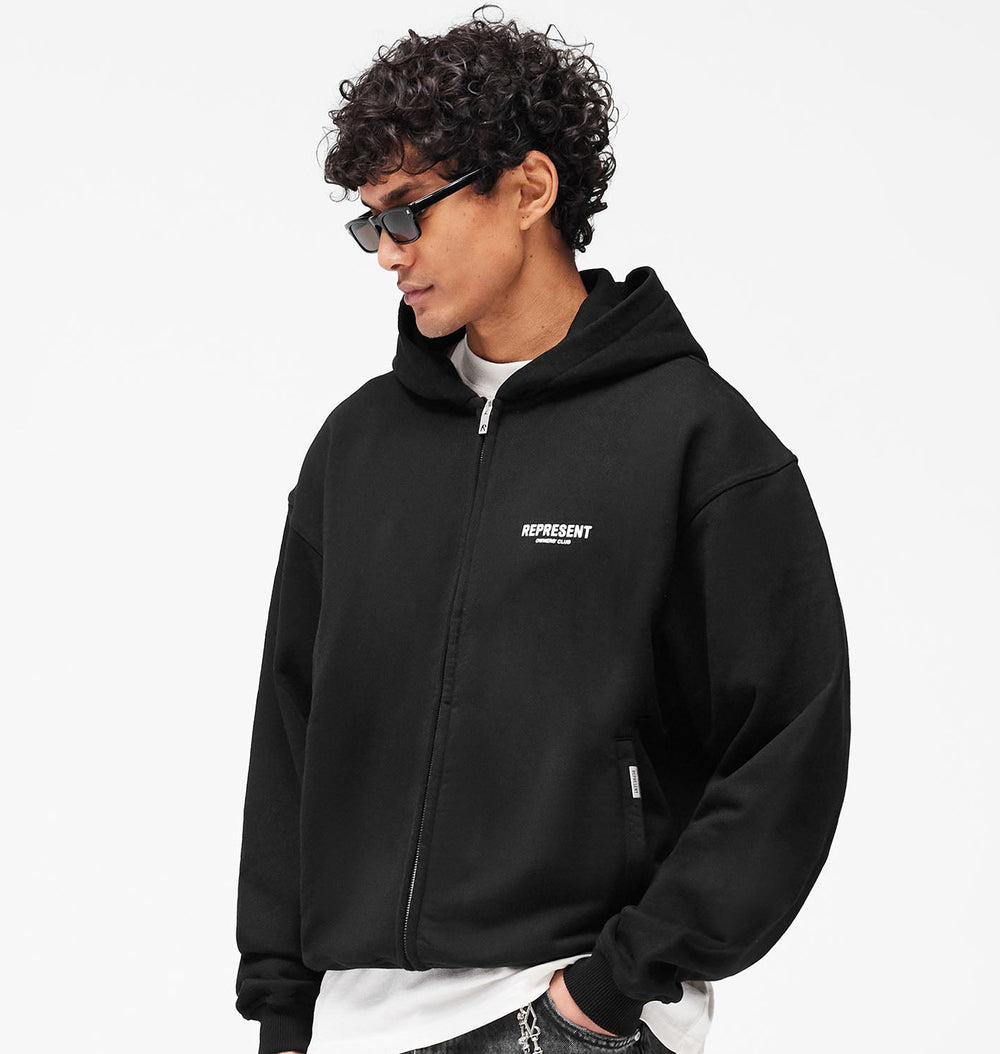 Represent Owners Club Zip Hoodie - Black
