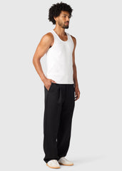ALDRICH PLEATED WOOL TROUSERS / BLACK