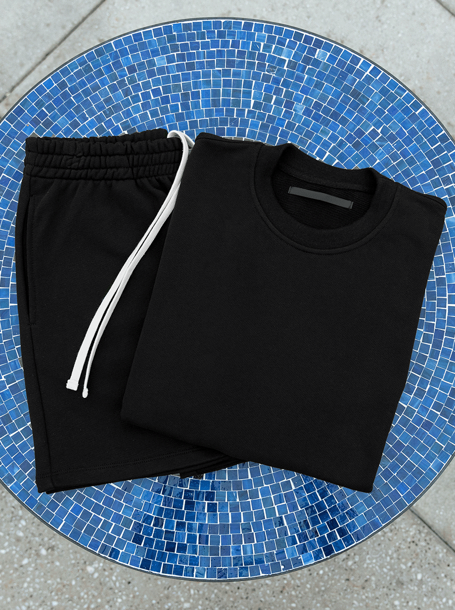 FRENCH TERRY ARTIST SHORTS / BLACK