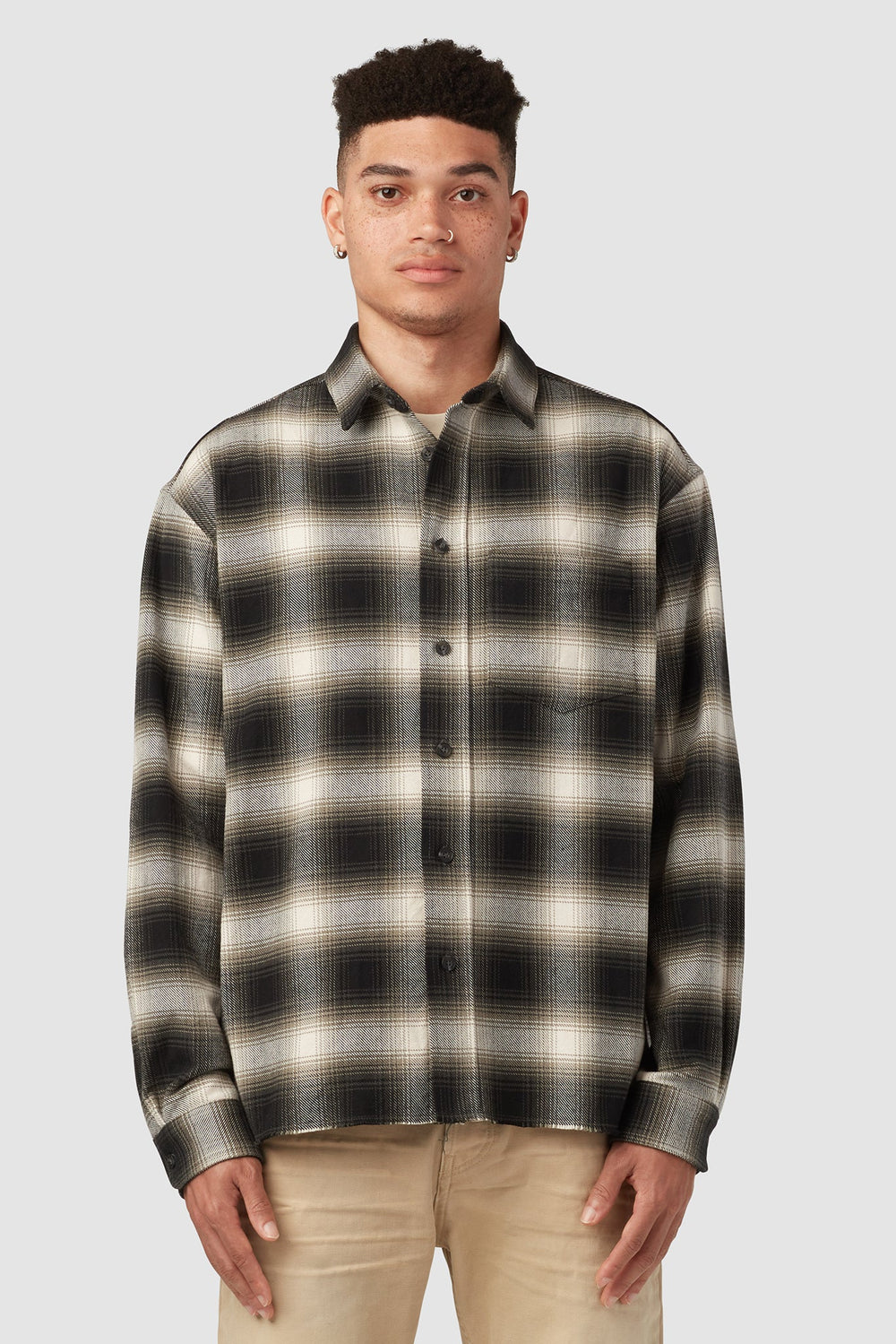 ABERDEEN RELAXED FLANNEL / GREEN X BLACK X WHITE