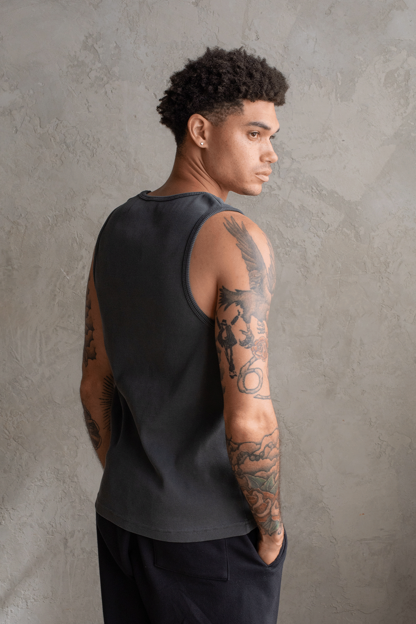 HAVANA RIBBED TANK / WASHED BLACK
