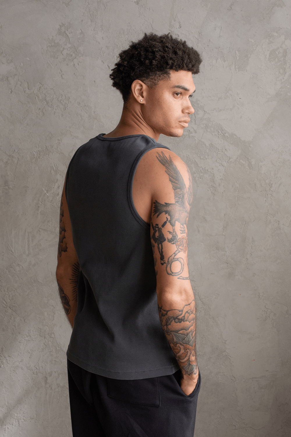 HAVANA RIBBED TANK / WASHED BLACK