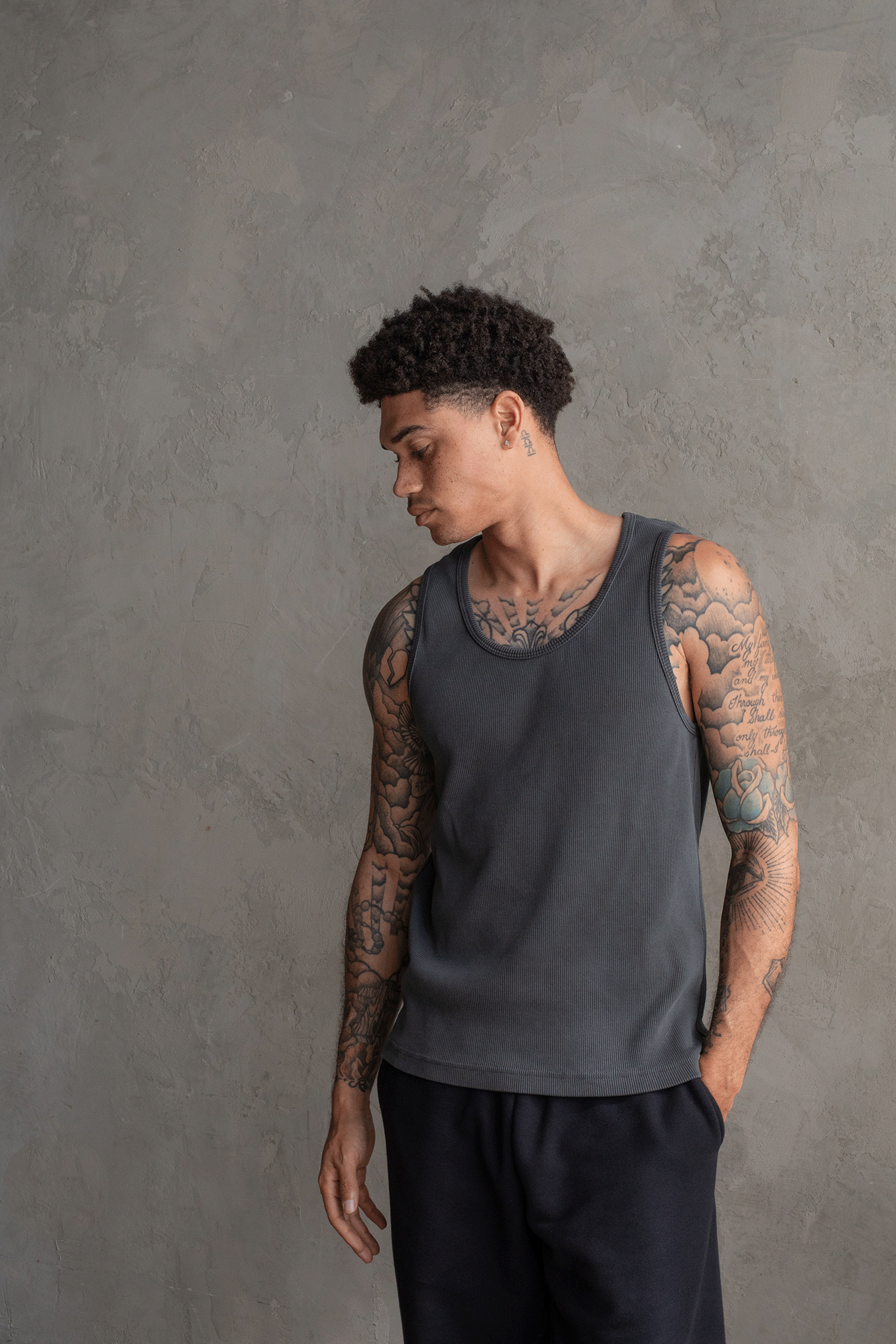 HAVANA RIBBED TANK / WASHED BLACK