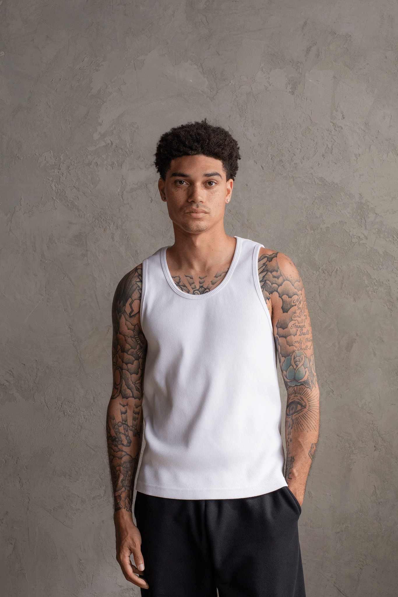 HAVANA RIBBED TANK / WHITE