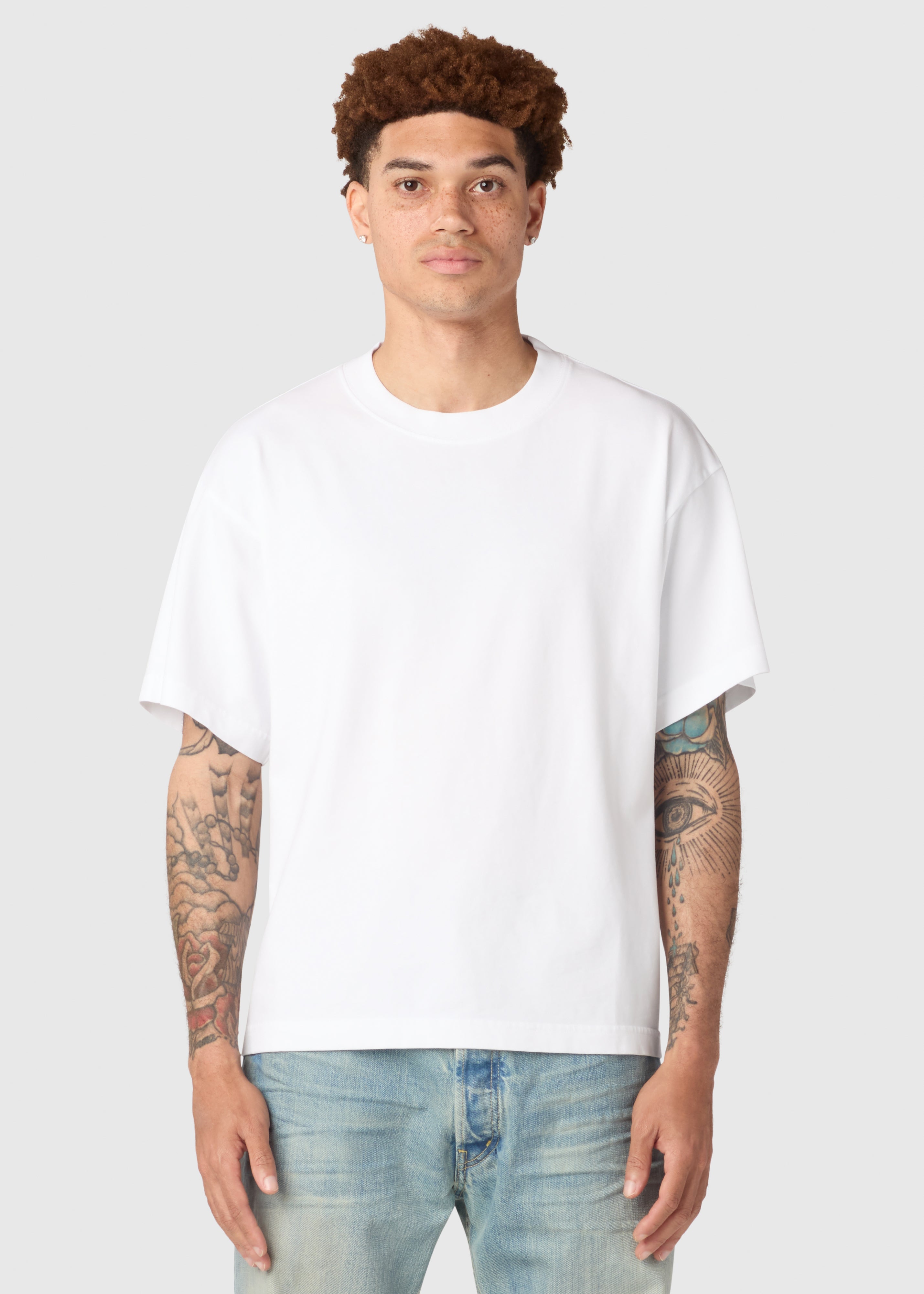 HEAVYWEIGHT CROPPED TEE / WHITE