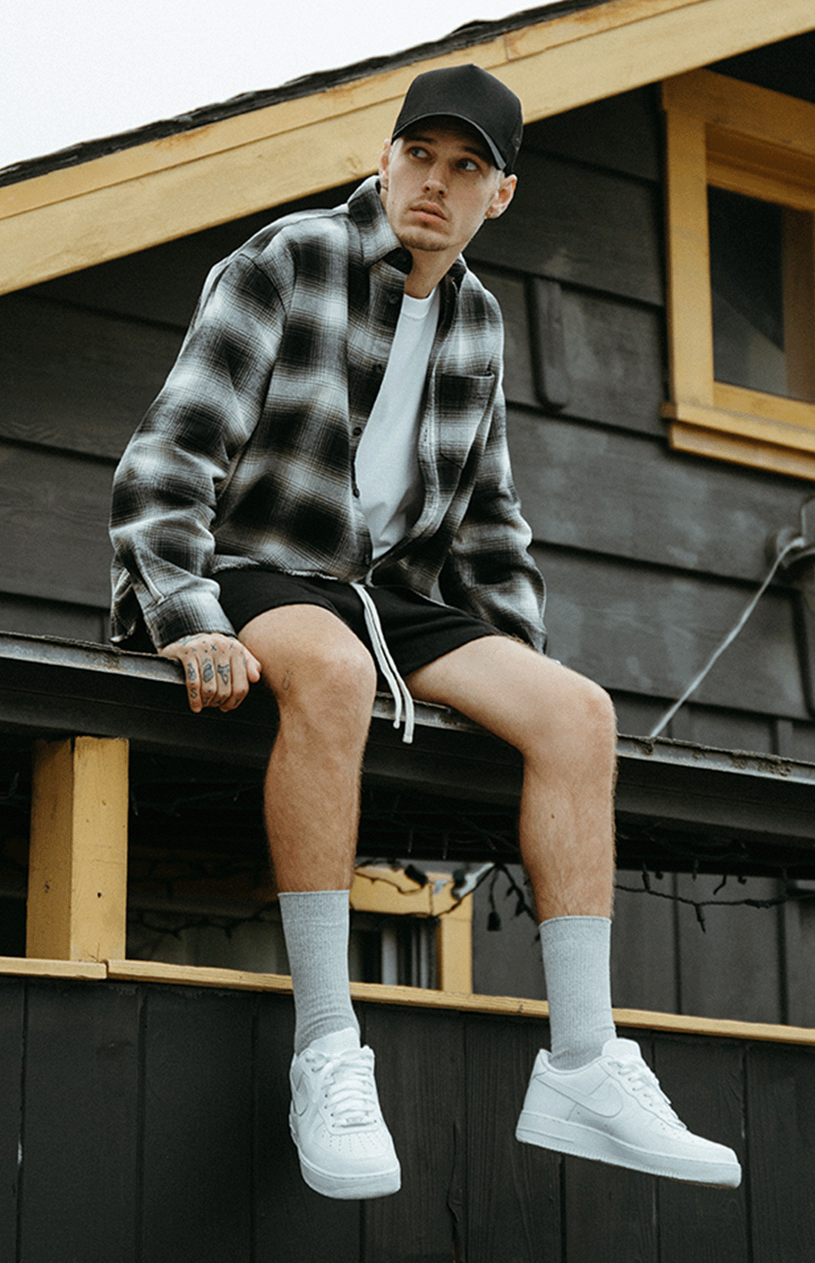 ABERDEEN RELAXED FLANNEL / GREEN X BLACK X WHITE