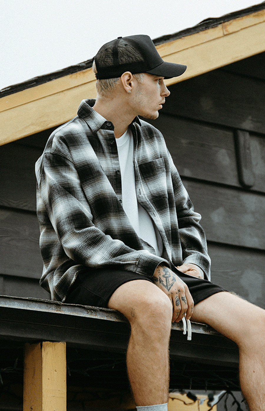 ABERDEEN RELAXED FLANNEL / GREEN X BLACK X WHITE