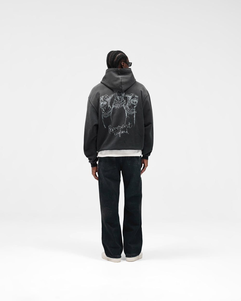 Hand Drawn Thoroughbred Hoodie - Aged Black